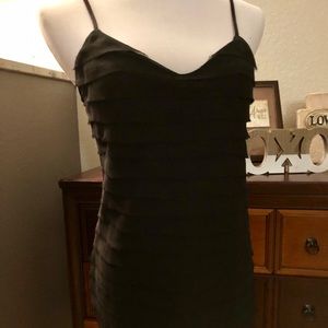 BLACK CAMI WITH DETAILED FRONT